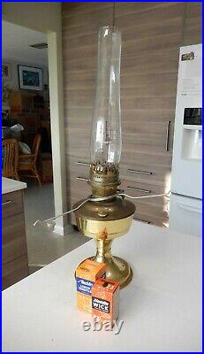 Aladdin 23 brass Kerosene Lamp with Extra mantel & Wick