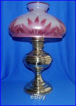 Aladdin #6 Brass Lamp with Beautiful Floral Shade