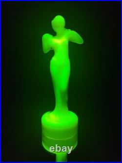 Aladdin Alacite G16 NuType Figural Nude Woman Table Lamp Base Deco Uranium Glass