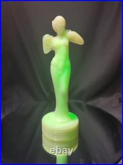 Aladdin Alacite G16 NuType Figural Nude Woman Table Lamp Base Deco Uranium Glass