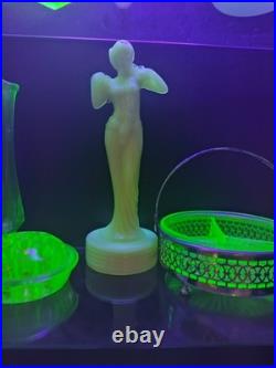 Aladdin Alacite G16 NuType Figural Nude Woman Table Lamp Base Deco Uranium Glass