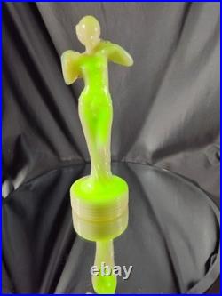 Aladdin Alacite G16 NuType Figural Nude Woman Table Lamp Base Deco Uranium Glass