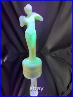 Aladdin Alacite G16 NuType Figural Nude Woman Table Lamp Base Deco Uranium Glass