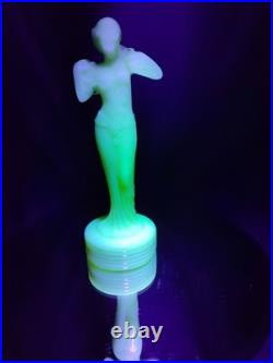 Aladdin Alacite G16 NuType Figural Nude Woman Table Lamp Base Deco Uranium Glass