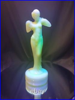 Aladdin Alacite G16 NuType Figural Nude Woman Table Lamp Base Deco Uranium Glass