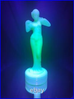 Aladdin Alacite G16 NuType Figural Nude Woman Table Lamp Base Deco Uranium Glass