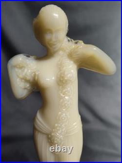 Aladdin Alacite G16 NuType Figural Nude Woman Table Lamp Base Deco Uranium Glass
