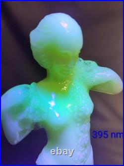 Aladdin Alacite G16 NuType Figural Nude Woman Table Lamp Base Deco Uranium Glass