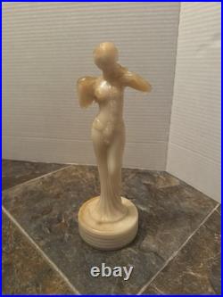 Aladdin Alacite G16 Undrilled Figural Nude Woman Table Lamp Base Uranium Glass