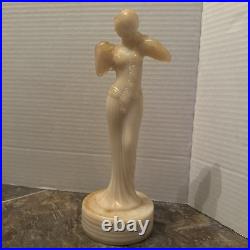 Aladdin Alacite G16 Undrilled Figural Nude Woman Table Lamp Base Uranium Glass