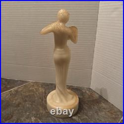 Aladdin Alacite G16 Undrilled Figural Nude Woman Table Lamp Base Uranium Glass