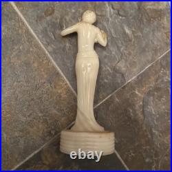 Aladdin Alacite G16 Undrilled Figural Nude Woman Table Lamp Base Uranium Glass