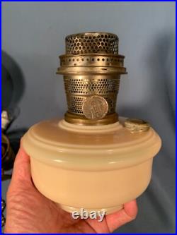 Aladdin Alacite Glass Font Model B Burner Hanging Oil Lamp-Sconce-Table (Glows)