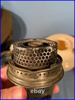 Aladdin Alacite Glass Font Model B Burner Hanging Oil Lamp-Sconce-Table (Glows)