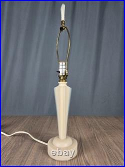 Aladdin Alacite Glass boudoir table lamp, G-252 model, Art Deco Uranium w finial