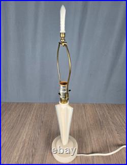 Aladdin Alacite Glass boudoir table lamp, G-252 model, Art Deco Uranium w finial