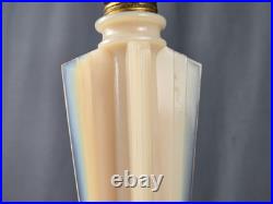 Aladdin Alacite Glass boudoir table lamp, G-252 model, Art Deco Uranium w finial