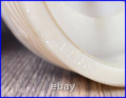 Aladdin Alacite Glass boudoir table lamp, G-252 model, Art Deco Uranium w finial