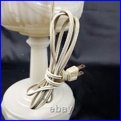 Aladdin Alacite LINCOLN DRAPE Oil Lamp Electrified 2-Light, Glass Chimney Shade