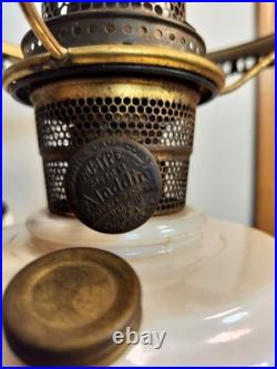 Aladdin Alacite Lincoln Drape Mantle Oil Lamp with Cherub Shade, Model B Burner