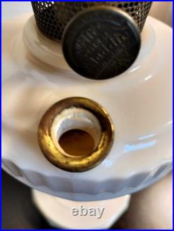 Aladdin Alacite Lincoln Drape Mantle Oil Lamp with Cherub Shade, Model B Burner