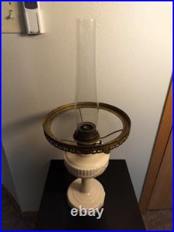 Aladdin Alacite Lincoln Drape Mantle Oil Lamp with Cherub Shade, Model B Burner