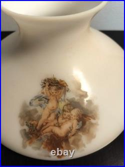 Aladdin Alacite Lincoln Drape Mantle Oil Lamp with Cherub Shade, Model B Burner Aladdin Alacite Lincoln Drape Mantle Oil Lamp with Cherub Shade, Model B Burner