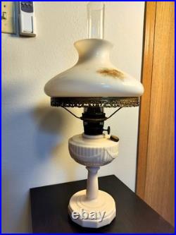 Aladdin Alacite Lincoln Drape Mantle Oil Lamp with Cherub Shade, Model B Burner