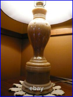 Aladdin Alacite Milk Glass Table Lamp Peach 1930s Works Art Deco