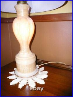 Aladdin Alacite Milk Glass Table Lamp Peach 1930s Works Art Deco