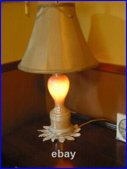 Aladdin Alacite Milk Glass Table Lamp Peach 1930s Works Art Deco