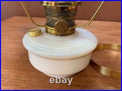 Aladdin Alacite Model B Glass Wall Mount Oil Lamp With Brass Bracket And Shade