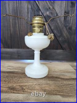 Aladdin Alacite Oil Lamp Model B 1940s Nu-Type White 10 1/2 in