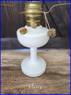 Aladdin Alacite Oil Lamp Model B 1940s Nu-Type White 10 1/2 in