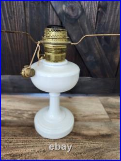 Aladdin Alacite Oil Lamp Model B 1940s Nu-Type White 10 1/2 in