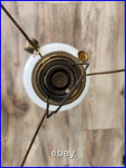 Aladdin Alacite Oil Lamp Model B 1940s Nu-Type White 10 1/2 in