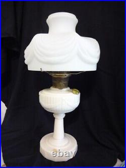 Aladdin Alacite Pink Lincoln Drape Oil Lamp-original Shade-b Burner