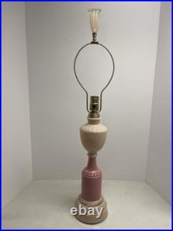 Aladdin Alacite Pink Table Lamp with Finial 1940's 30 Electric Art Deco