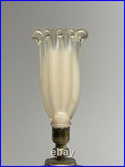 Aladdin Alacite Pink Table Lamp with Finial 1940's 30 Electric Art Deco