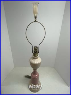 Aladdin Alacite Pink Table Lamp with Finial 1940's 30 Electric Art Deco