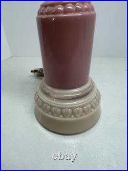 Aladdin Alacite Pink Table Lamp with Finial 1940's 30 Electric Art Deco