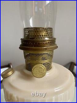 Aladdin Alacite Short Lincoln Drape Oil Lamp 1939 Uranium Glass