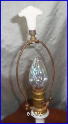 Aladdin Alacite Table Lamp 1940s Floral With Original Lamp Shade Finial