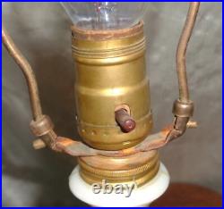 Aladdin Alacite Table Lamp 1940s Floral With Original Lamp Shade Finial