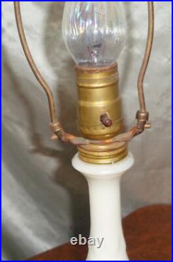 Aladdin Alacite Table Lamp 1940s Floral With Original Lamp Shade Finial