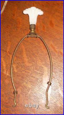 Aladdin Alacite Table Lamp 1940s Floral With Original Lamp Shade Finial