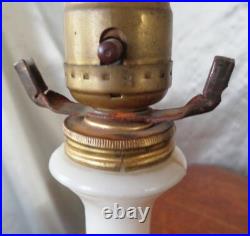 Aladdin Alacite Table Lamp 1940s Floral With Original Lamp Shade Finial