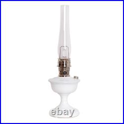 Aladdin Alexandria Milk Glass Oil Lamp, Burner, Wick, Chimney and Mantle