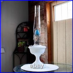 Aladdin Alexandria Milk Glass Oil Lamp, Burner, Wick, Chimney and Mantle