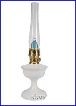 Aladdin Alexandria Milk Glass Table Lamp with Brass Burner and Mantle